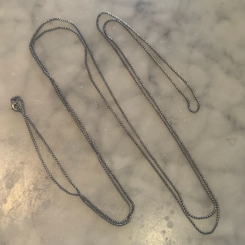 ✨David Yurman Small Box Chain Layering Necklace 72in with 14kt Accent✨ - Picture 3 of 6